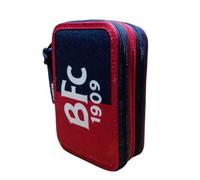PRESTIGE & DELUXE Astuccio scuola Bologna RossoBlu - 3 piani chiusura zip - completo di cancelleria + omaggio portachiave