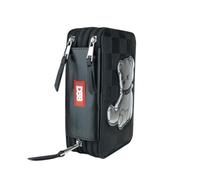 PRESTIGE & DELUXE Astuccio Scuola Disegno 38 Bear Argento Nero 3 piani completo di cancelleria chiusura zip + Omaggio portachiave paillettes e penna multicolore