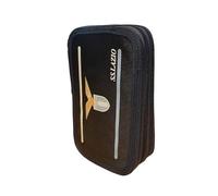 PRESTIGE & DELUXE Astuccio scuola Lazio 3 piani completo di cancelleria, pennarelli, pastelli, Scomparti Organizzati + omaggio portachiave squadra