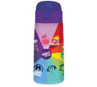 PRESTIGE & DELUXE Borraccia Seven in Acciaio Inossidabile da 460 ml tema Inside Out 2 - Beccuccio Retrattile, per Scuola, Gite, Picnic e Mare + portachiave fischietto