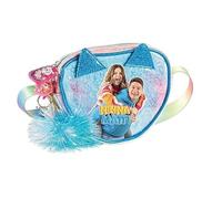 PRESTIGE & DELUXE Borsetta Cuore Ninna e Matti Rainbow con Pon Pon per bambine - Dim.: 15x13x4 cm per il tempo libero + portachiave paillettes e Penna multicolore
