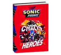 PRESTIGE & DELUXE Diario compatibile con Sonic Prime Chaos Heroes eroi F.to standard 20 x 15 cm per la scuola 2025/2026 - copertina imbottita + Omaggio portachiave fischietto