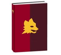 PRESTIGE & DELUXE Diario Roma giallorossi Lupa F.to standard 18 x 14 cm per la scuola 2025/2026 - copertina imbottita + Omaggio portachiave calcio