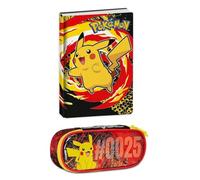 PRESTIGE & DELUXE Diario scuola compatibile con Pokemon 2025-2026 F.to Standard 20x15 cm + Astuccio ovale zip + portachiave