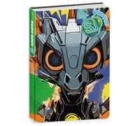 PRESTIGE & DELUXE Diario Scuola Seven SJ Boy Ragazzo Linea Animal Gufo Robot 2025-2026 datato F.to standard 20x15 cm + portachiave fischietto e penna multicolore