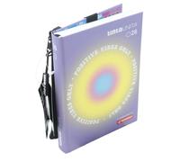 PRESTIGE & DELUXE Diario Scuola Tinta Unita 2025/2026 lilla - 12 Mesi Datato 384 Pagine Dim. 18 x 14 cm - Kit Accessori con Bustina Mesh + portachiave paillettes e penna multicolore