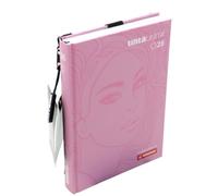 PRESTIGE & DELUXE Diario Scuola Tinta Unita 2025/2026 Rosa - 12 Mesi Datato 384 Pagine Dim. 18 x 14 cm - Kit Accessori con Bustina Mesh + portachiave paillettes e penna multicolore