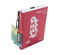 PRESTIGE & DELUXE Diario Scuola Tinta Unita 2025/2026 Rosso - 12 Mesi Datato 384 Pagine Dim. 18 x 14 cm - Kit Accessori con Bustina Mesh + portachiave paillettes e penna multicolore