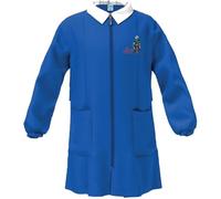 PRESTIGE & DELUXE Grembiule Scuola per bambino delle elementari - Colore Blu con ricamo Motociclista The Big Boss - Chiusura cerniera zip e Colletto Bianco 6 7 8 9 10 11 12 13 14 anni (Blu, 8 anni)