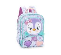 PRESTIGE & DELUXE Mini zaino zainetto Mofumofu Pinguino Scuola per bimba Dim. 23 x 30 x 10 cm + omaggio portachiave paillettes