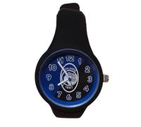 PRESTIGE & DELUXE Orologio da polso Lowell NeW One kid Atalanta Cinturino in silicone nero - Quadrante 34 mm nero in confezione + portachiave calcio