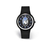 PRESTIGE & DELUXE Orologio da polso Lowell One kid Atalanta Cinturino in silicone nero - Quadrante 34 mm nero in confezione + portachiave calcio