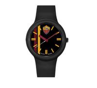 PRESTIGE & DELUXE Orologio da polso unisex Lowell Man Roma Giallorossi Cinturino Nero - Quadrante 43 mm Nero + portachiave calcio