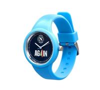 PRESTIGE & DELUXE Orologio da polso unisex Lowell one Unisex Napoli Again Tricolore Cinturino Azzurro - Quadrante 38 mm blu + portachiave calcio