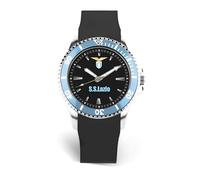 PRESTIGE & DELUXE Orologio da polso uomo Lowell Lazio Gent Bracc Cinturino in silicone - Quadrante 41 mm in confezione ufficiale + portachiave calcio