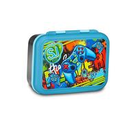 PRESTIGE & DELUXE Portamerenda Lunch Box Sj Seven Boy Joystick Giocatore Dim. 18 x 12 x 7 cm per Scuola, Gite, Picnic e Mare + portachiave fischietto