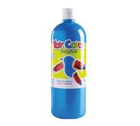 PRESTIGE & DELUXE Tempera pronta superlavabile - Flacone da 1000 ml in 18 colori assortiti o set Colorbox da 6 colori primari - Prodotto per Lavori Creativi e Pittura (1, 18- Cyan blue/blu cyan)