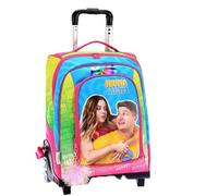 PRESTIGE & DELUXE Trolley Zaino Ninna & Matti per la scuola Bambine multicolor + omaggio 7 penne e portachiave paillettes