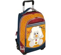 PRESTIGE & DELUXE Trolley Zaino Peluche Cucciolo Coniglio arancione 2 Scomparti Con Cerniera, Spallacci Imbottiti, Per Bambina, Scuole Elementari e Medie