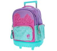 PRESTIGE & DELUXE Trolley Zaino Scuola compatibile con Barbie Tram Premium per bambine primaria secondaria - spallacci imbottiti e tasche laterali + kit penne e portachiave paillettes