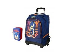 PRESTIGE & DELUXE Trolley zaino Scuola Sonic personaggi + astuccio 3 piani completo + omaggio portachiave Sonic con set scrittura bicchiere portapenne e penna colorata