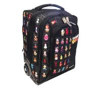 PRESTIGE & DELUXE Trolley Zaino Scuola Stumble Guys Nero Tondo 3 scomparti con badge - Tinta Unita Pool Over + 7 Penne cancellabili e portachiave Stumble Guys