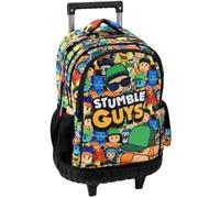 PRESTIGE & DELUXE Trolley Zaino Scuola Stumble Guys Tondo 3 Scomparti zip per bambini primaria media + astuccio 3 piani completo + Diario + Borsa termica 21 cm pranzo merenda + Set scrittura
