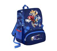 PRESTIGE & DELUXE Zaino Scuola Estensibile Sonic personaggi + omaggio orologio digitale Sonic con set scrittura bicchiere portapenne e penna colorata