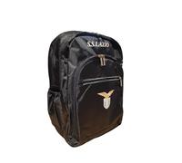 PRESTIGE & DELUXE Zaino scuola Lazio Blu Triplo scomparto chiusura a zip + astuccio 3 piani zip completo di cancelleria + diario 2025-2026 + 7 penne cancellabili e portachiave calcio