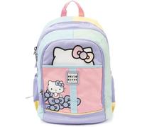 PRESTIGE & DELUXE Zaino Scuola tondo compatibile con Hello Kitty per bambine ragazze scuola primaria - 3 Scomparti zip + kit scrittura