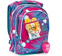 PRESTIGE & DELUXE Zaino Sweet Jungle Estensibile Scuole Elementari e Medie Per Bambine, 3 Scomparti E Tasche Interne, Schienale E Spallacci Imbottiti e Pop Up + omaggio set scrittura e portachiave