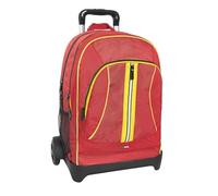 PRESTIGE & DELUXE Zaino Trolley Scuderia Italia Giallo rosso 2 Scomparti per scuola primaria e secondaria ragazzo bambino, comodo, sicuro, veloce e divertente