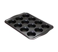 PRESTIGE Disney - Stampo per muffin con Topolino, antiaderente, in acciaio al carbonio, per 12 tazze, colore: rosso e nero