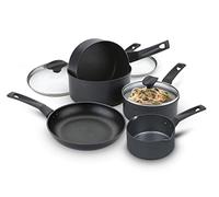 Prestige Set di 9 pentole e padelle più resistenti, set da 5 - Set di padelle antiaderenti per piano cottura a induzione, resistenti ai graffi, con manici facili da impugnare, adatte per forno e