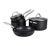 Prestige Set di pentole antigraffio in alluminio, 5 pezzi, colore: nero