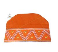 PrestigeApplause Arancione Design Aso Oke Groom Cap Africano Nigeriano Cappello Per Gli Uomini Sposo Per La Festa di Nozze Cappello Yoruba Cappello Uomini Cap