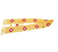 PrestigeApplause Scialle tradizionale nigeriano con perline di corallo, accessori da sposa per lo sposo delta Edo Igbo, Giallo, Taglia unica