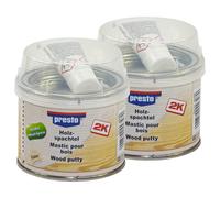 Presto 2K Stucco Per Riparazione Del Legno 2 X 250 G Marrone Chiaro Per Buchi