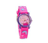 Pret Vadobag - Orologio analogico Peppa Pig, colore rosa, viola, per bambini, scuola materna, asilo nido e vacanze, Cinghia