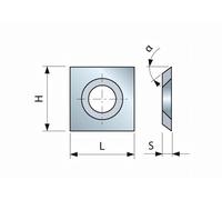 Pretaglio in carburo 14 x 14 x 1,2 mm small red