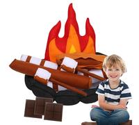Pretend Campfire Set, Kids Camping Toys, 11.81x11.81in Dramatic Play Kit, Realistic Fire Accessories, Kid Adventure Set for Indoor Outdoor Preschool Boys Girls Role Fun