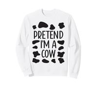 Pretend I'm a Cow Divertente Costume di Halloween Pigro Facile Felpa