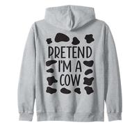 Pretend I'm a Cow Divertente Costume di Halloween Pigro Facile Felpa con Cappuccio