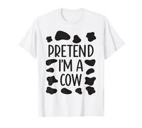 Pretend I'm a Cow Divertente Costume di Halloween Pigro Facile Maglietta