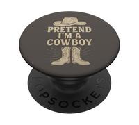 Pretend I'm a Cowboy Rustic Western Hat and Boots Country PopSockets PopGrip Adesivo