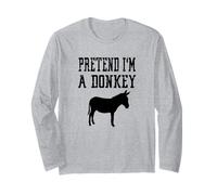 Pretend I'm A Donkey - Carino Spooky Funny Animal Farm Farmer Maglia a Manica