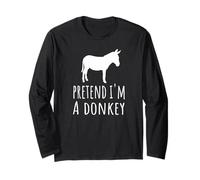 Pretend I'm A Donkey - Carino Spooky Funny Animal Farm Farmer Maglia a Manica