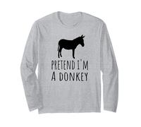 Pretend I'm A Donkey - Carino Spooky Funny Animal Farm Farmer Maglia a Manica