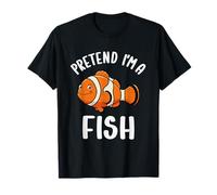Pretend I'm A Fish Tee Divertente Costume di Halloween Pesce Pagliaccio Maglietta
