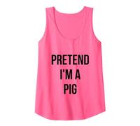Pretend I'm a Pig Shirt Adult Costume Halloween Pink Canotta